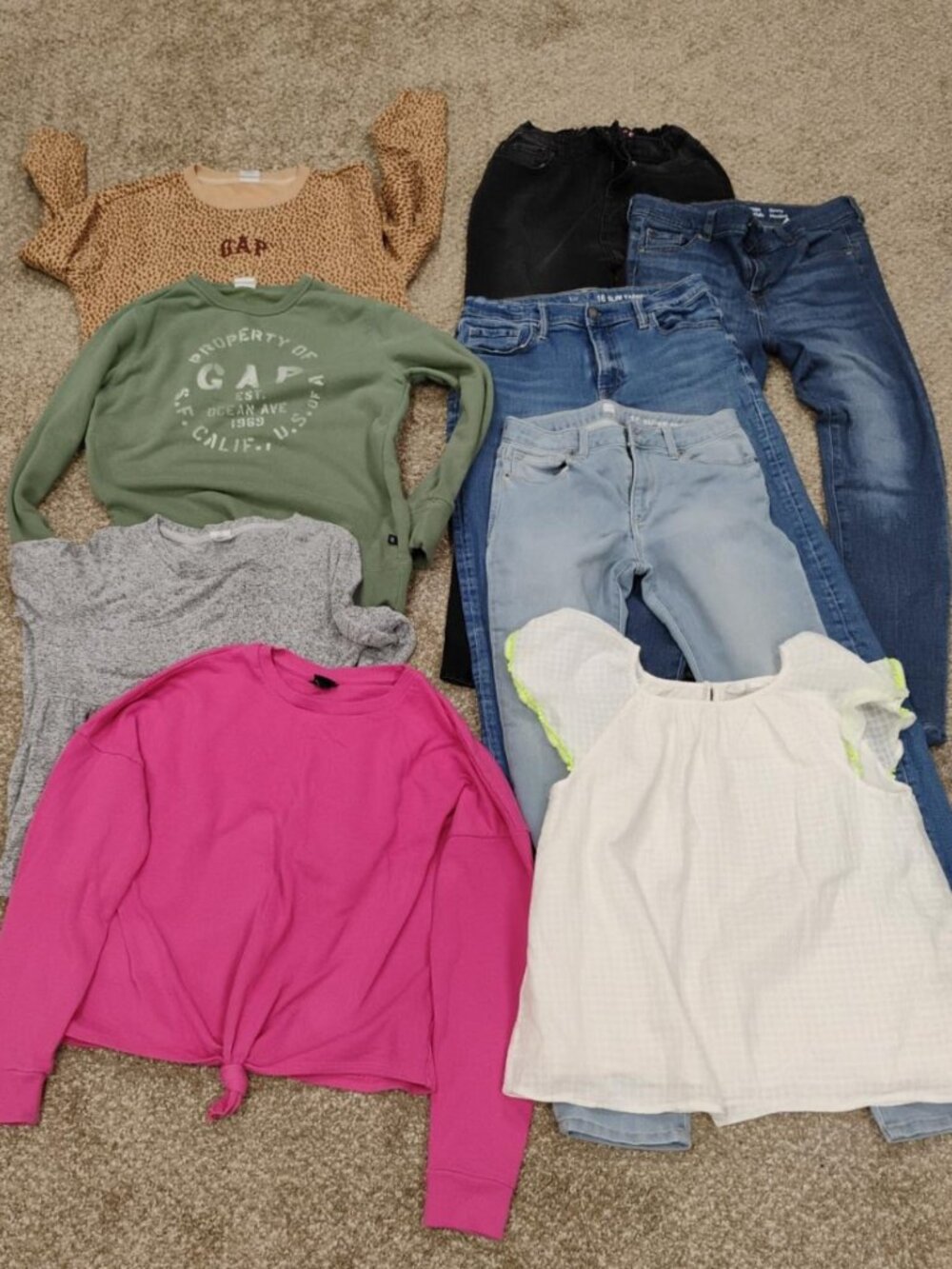 Girls XL 14-16 GAP Back to School 9pc Clothing Bundle Jeans Tops